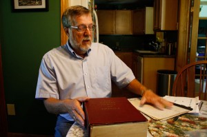 Colin Conger, of Georgia, discusses information he has gathered regarding family history.